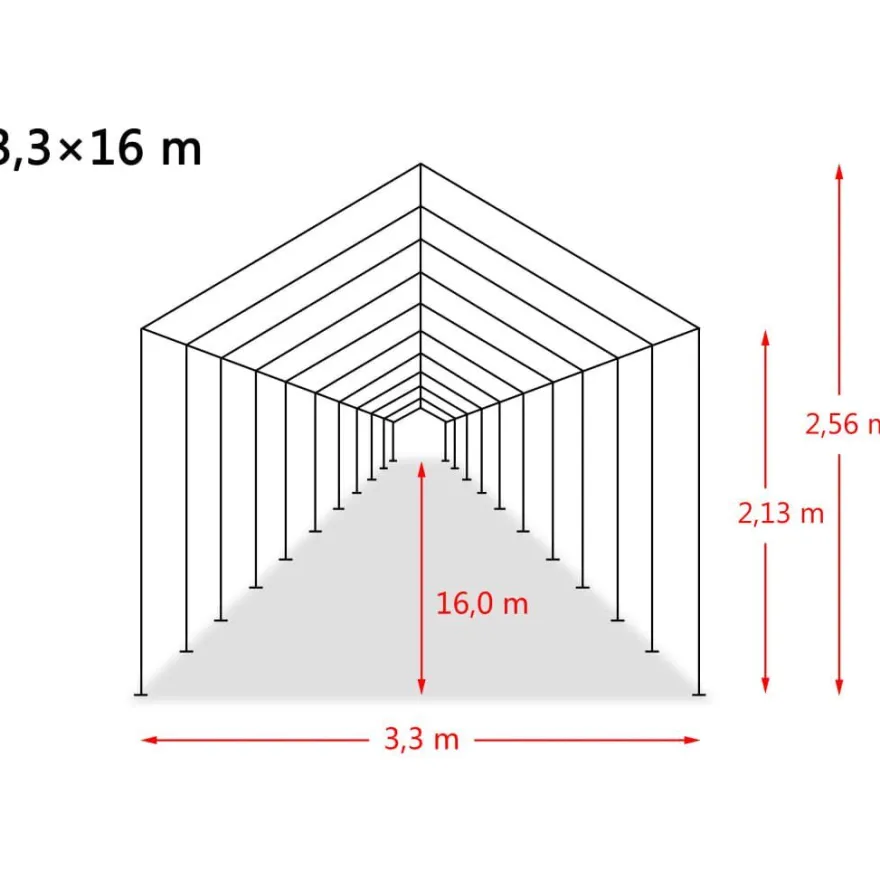 vidaXL Weidezelt PVC 550 g/m² 3,3×16 m Dunkelgrün