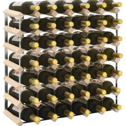 vidaXL Weinregal für 42 Flaschen Massivholz Kiefer