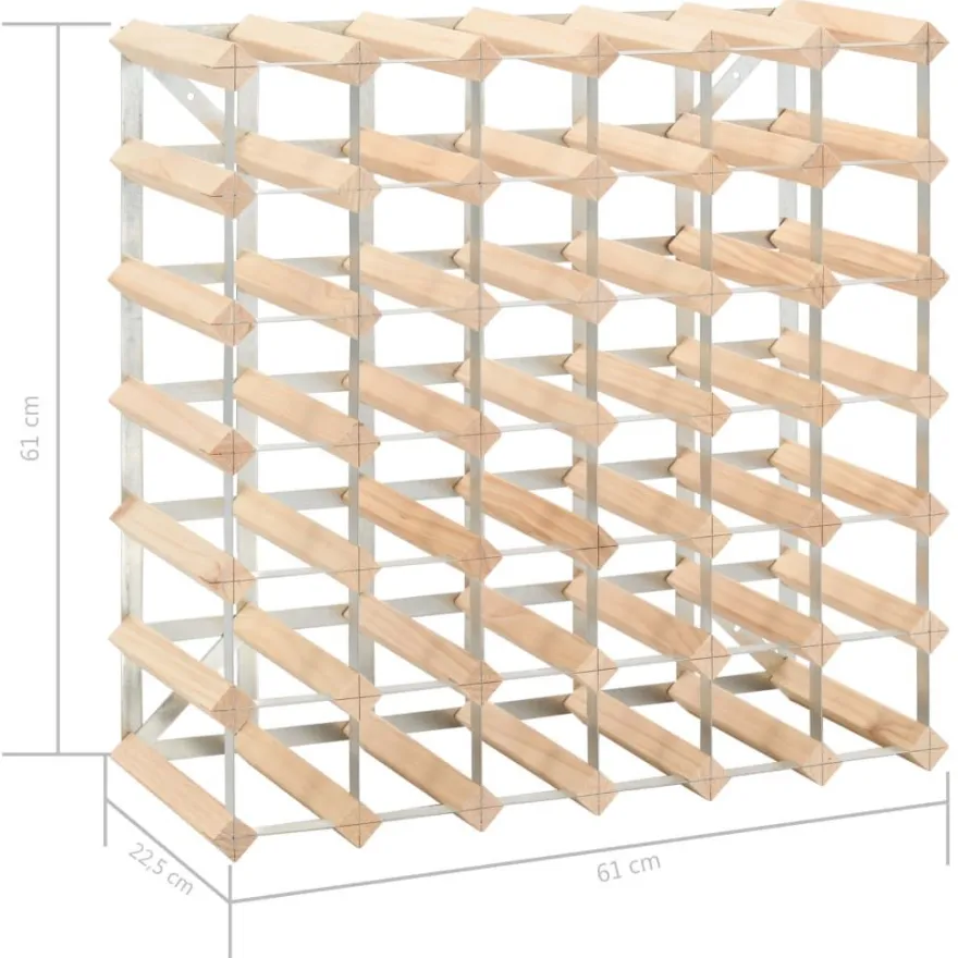 vidaXL Weinregal für 42 Flaschen Massivholz Kiefer