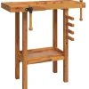 vidaXL Werkbank mit Schraubstöcken 92x48x83 cm Massivholz Akazie