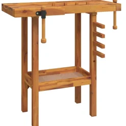 vidaXL Werkbank mit Schraubstöcken 92x48x83 cm Massivholz Akazie