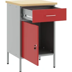 vidaXL Werkbank Rot und Grau 50 x 55 x 85 cm Ingenieure Holz und Stahl
