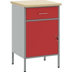 vidaXL Werkbank Rot und Grau 50 x 55 x 85 cm Ingenieure Holz und Stahl