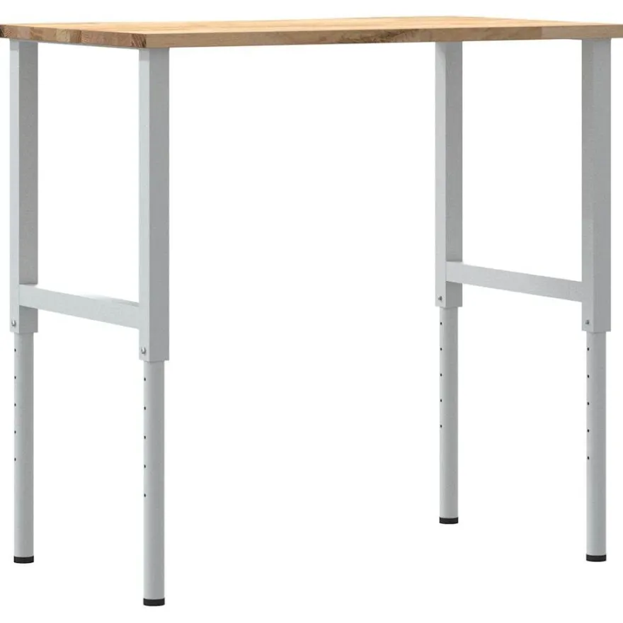 vidaXL Werkbank 100x60x(71,5-98) cm Massivholz Eiche