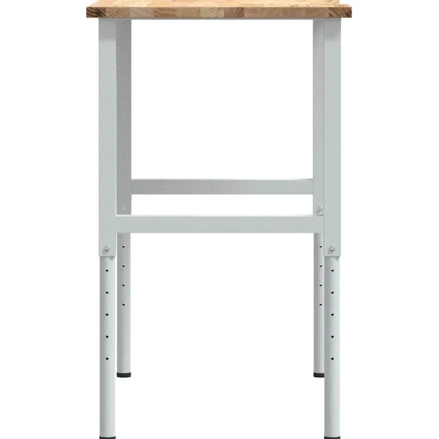 vidaXL Werkbank 100x60x(71,5-98) cm Massivholz Eiche