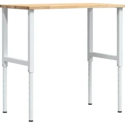 vidaXL Werkbank 100x60x(71,5-98) cm Massivholz Eiche
