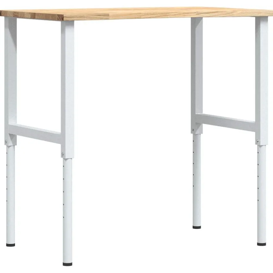 vidaXL Werkbank 100x60x(71,5-98) cm Massivholz Eiche