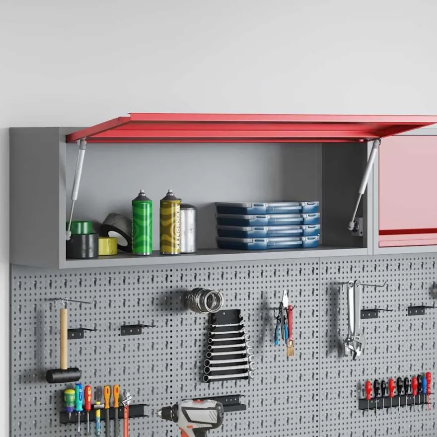 vidaXL Werkzeugschrank mit Speicher Rot und Grau 100 x 25 x 35 cm