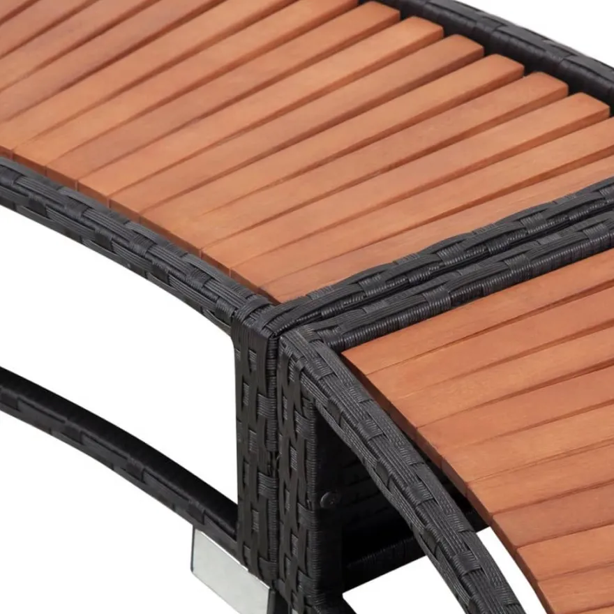 vidaXL Whirlpool-Umrandung Schwarz Poly-Rattan