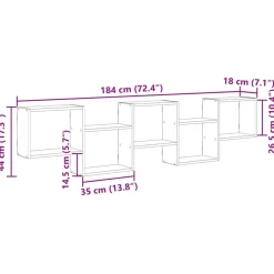 vidaXL Würfelregal 5 Fächer Altholz-Optik Holzwerkstoff