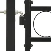 vidaXL Zauntor Doppelflügel Gewölbte Spitze Stahl 300 x 125 cm Schwarz