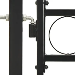 vidaXL Zauntor Doppelflügel Gewölbte Spitze Stahl 300 x 125 cm Schwarz