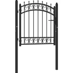 vidaXL Zauntor mit Spitzen Stahl 103x97 cm Schwarz