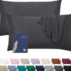 Vielit Kissenbezug 50x70 cm Anthrazit 2er Set - Weiche Mikrofaser
