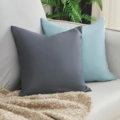 Vielit Kissenbezug 50x50 cm Schwarz, 2er Set, weiche Mikrofaser