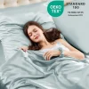Vielit Satin Kissenbezug 80x80 cm (2er Set) in Grün inkl. 2 Haargummis