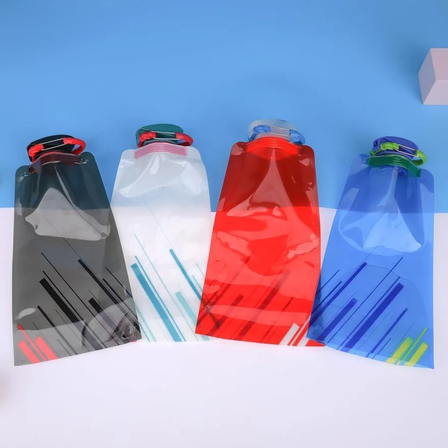 VIEVRE 4 Stück Faltbare Trinkflasche 700ML, Wiederverwendbare, BPA-Frei, für