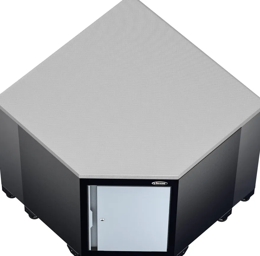 VIGOR Edelstahl-Arbeitsplatte Tief Fünfeck V6000-01083-XD L x B x H: 1083 x700mm