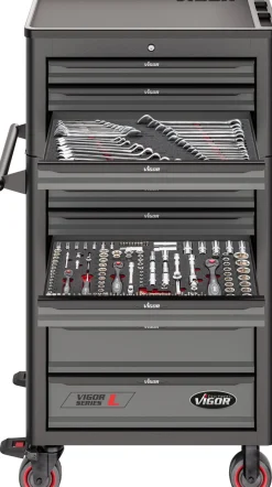 VIGOR Werkstattwagen Series L mit Aufsatzkoffer leer V1970 2-teilig