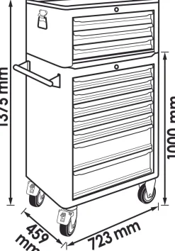 VIGOR Werkstattwagen Series L mit Aufsatzkoffer leer V1970 2-teilig
