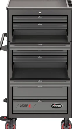 VIGOR Werkstattwagen Series L mit Aufsatzkoffer leer V1970 2-teilig
