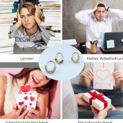 VIKY 7 Stück Anti Stress Ring Set, Bunte Angst Spinning Damen
