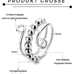 VIKY 7 Stück Anti Stress Ring Set, Bunte Angst Spinning Damen