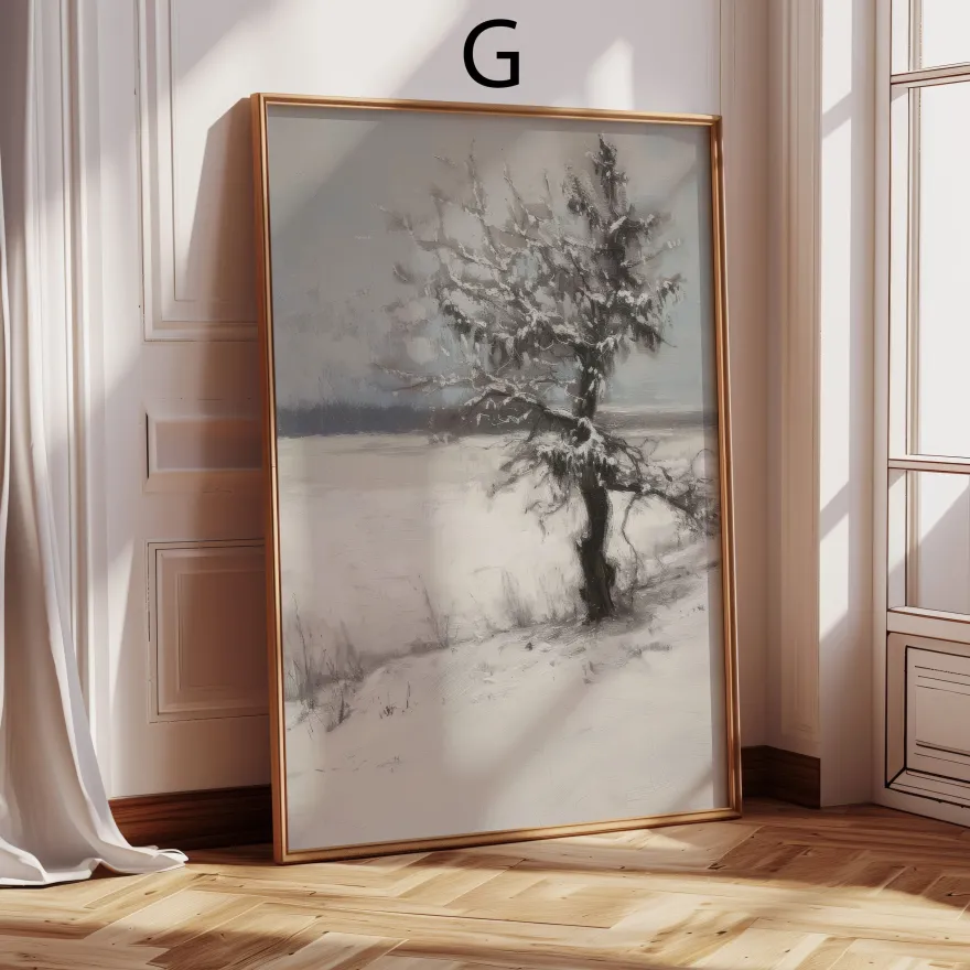 Vintage Botanik & Porträt Poster · Geschenkidee · Frauen Winterlandschaft Blu