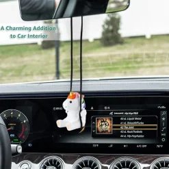VIPbuy Handgemachtes Holz Einhorn Autoanhänger - Niedliche handgeschnitzte