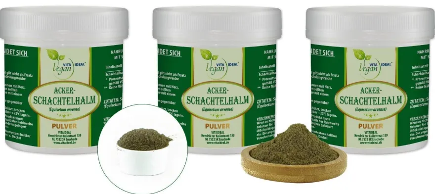 VITA IDEAL Vegan® Acker-Schachtelhalm Kraut Pulver -Zinnkraut-Tagesportion 700mg