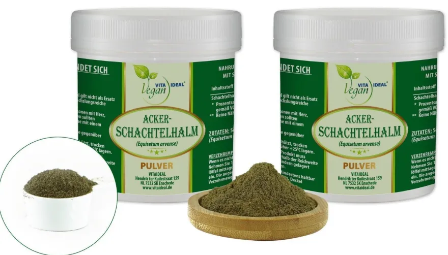 VITA IDEAL Vegan® Acker-Schachtelhalm Kraut Pulver -Zinnkraut-Tagesportion 700mg