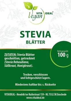 VITA IDEAL VEGAN® Süßkraut geschnitten (Stevia Blätter, Stevia rebaudiana)