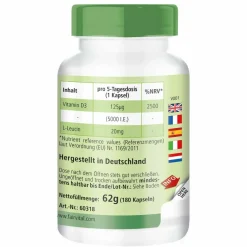 Vitamin D3 5000 I.E. 180 Kapseln, Cholecalciferol hochdosiert MHD 2/2027 fairvital