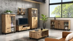 Vitrine Vanessa IV Glas Bar Schrank Schränke Regal Holz Vitrine Möbel Wohnzimmer