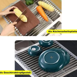 ViWaVee Abtropfgestell über dem Spülbecken, faltbar & abnehmbar, für Geschirr