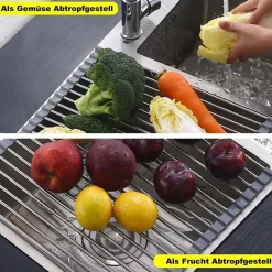ViWaVee Abtropfgestell über dem Spülbecken, faltbar & abnehmbar, für Geschirr