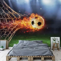 Vlies Fototapete KinderzimmeFußball Junge Stadium Stellplatz TAPETE XXL