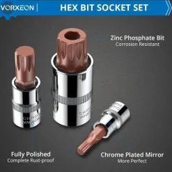 Vorxeon XZN Innenvielzahn Bit-Steckschlüsselsatz M4-M18, 10-teilig, 3