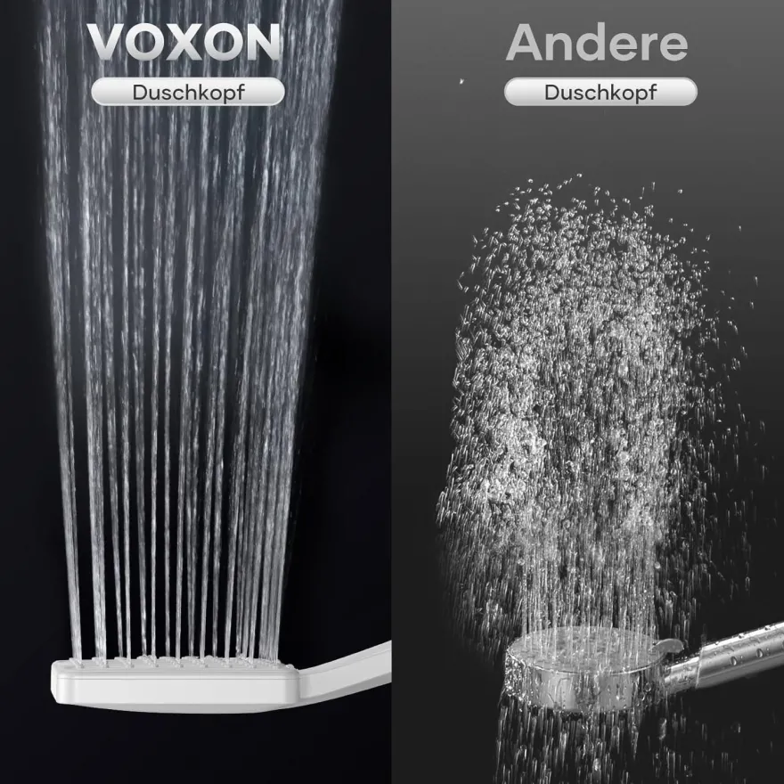 VOXON Duschkopf mit 1,8m Schlauch, Handbrause Wassersparend Hochdruck mit 6
