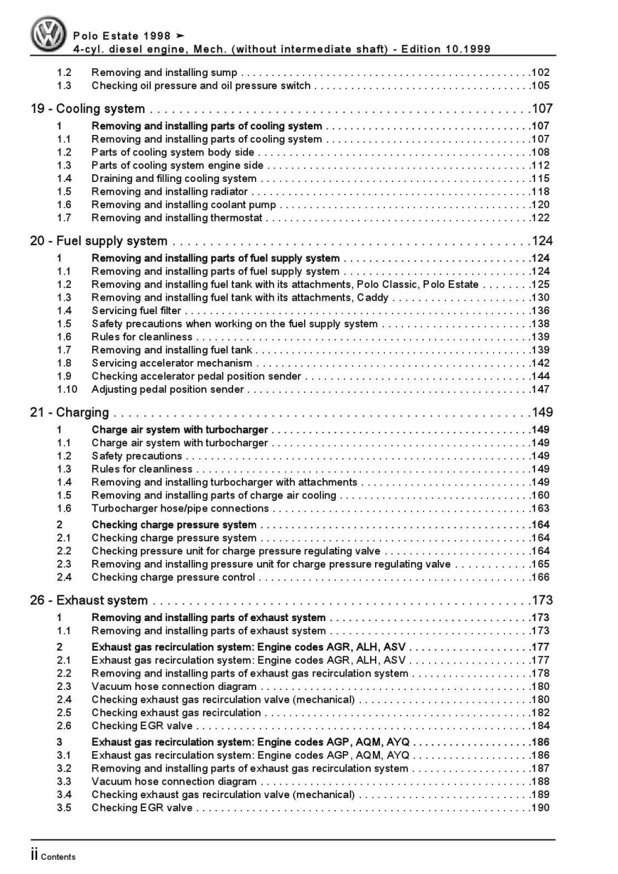 VW Caddy 9K 1999-2003 4-cyl. diesel engine mechanics 64-110 hp repair manual pdf