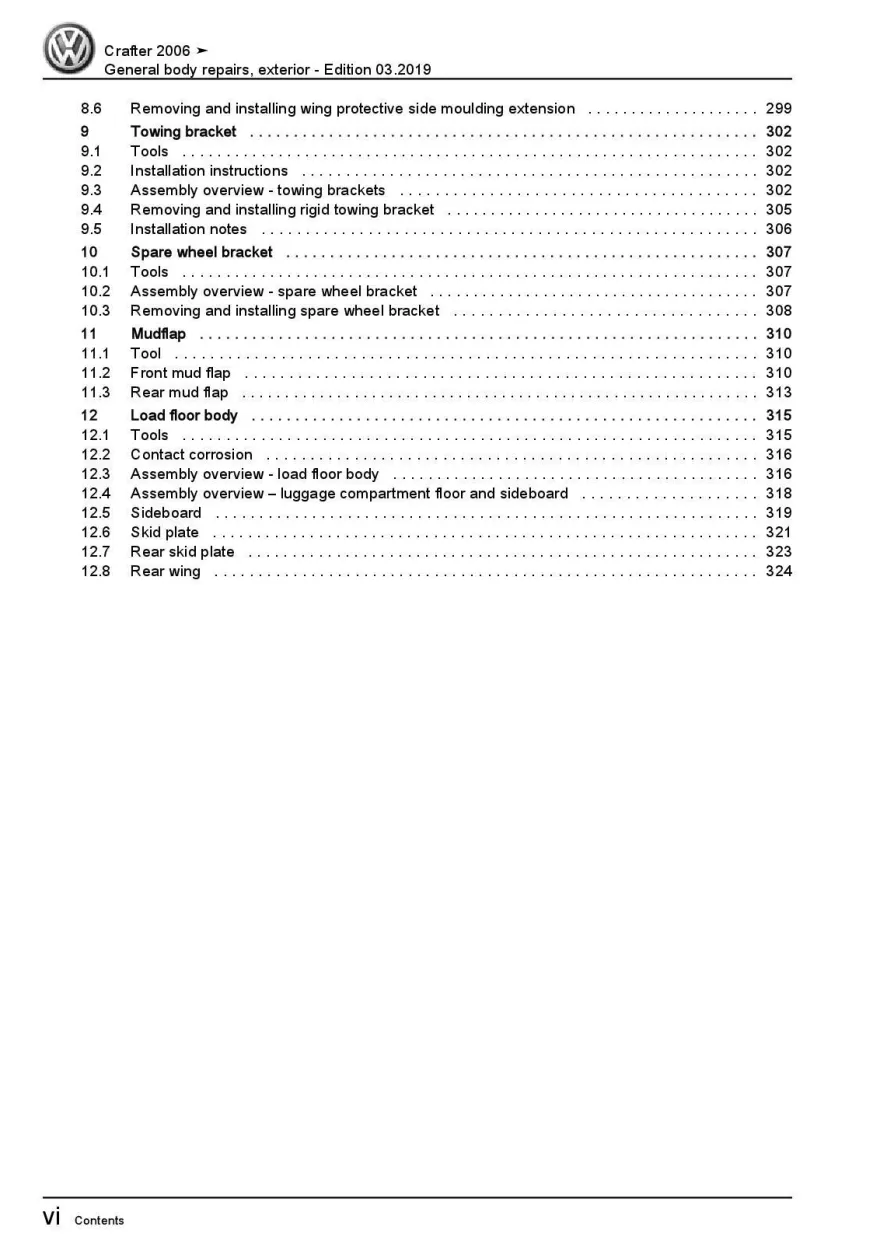 VW Crafter 2E 2006-2016 general body repairs exterior repair workshop manual pdf