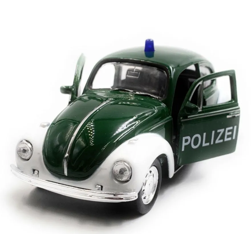 VW Polizei Käfer Beetle Modellauto Auto grün Maßstab 1:34 (lizensiert)