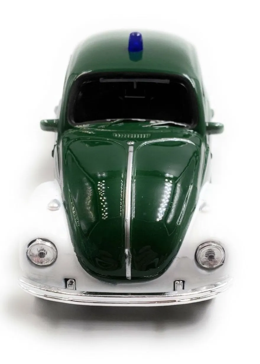 VW Polizei Käfer Beetle Modellauto Auto grün Maßstab 1:34 (lizensiert)