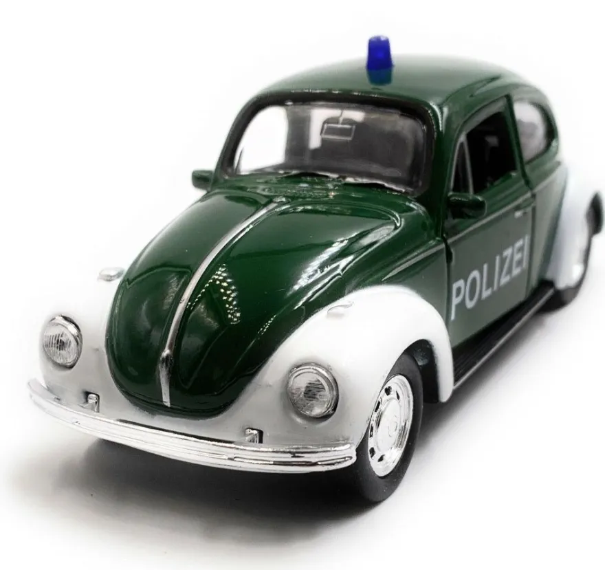 VW Polizei Käfer Beetle Modellauto Auto grün Maßstab 1:34 (lizensiert)