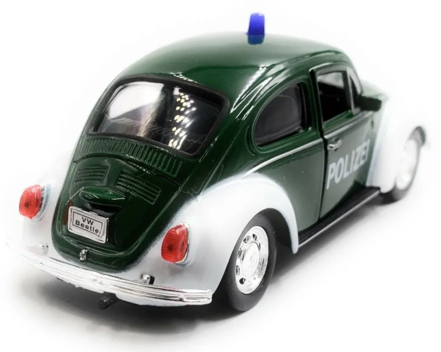 VW Polizei Käfer Beetle Modellauto Auto grün Maßstab 1:34 (lizensiert)