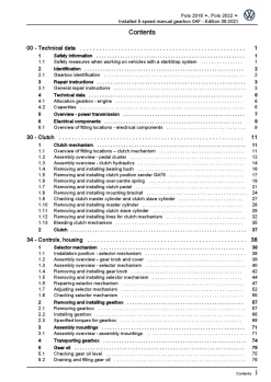 VW Polo 6 AW AE from 2017 installed 5 speed manual gearbox 0AF repair manual pdf