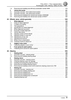 VW T-Roc type A1 2017-2021 running gear axles steering repair manual pdf ebook