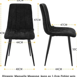 Wafting Esszimmerstühle 8er Set, Gepolsterte Stühle mit Hoher Rückenlehne und