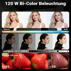 Walimex pro LED Niova Plus 120 W + Stativ 2er Set Lichtstativ Flächenleuchte