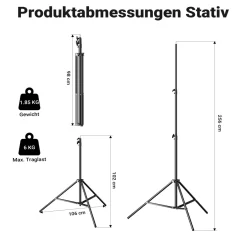 Walimex pro LED Niova Plus 120 W + Stativ 2er Set Lichtstativ Flächenleuchte